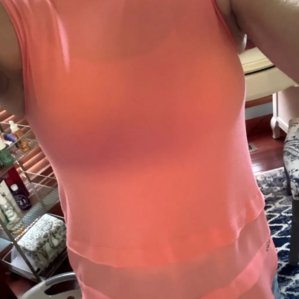 Michael Kors Coral Sleeveless Top, women’s small
